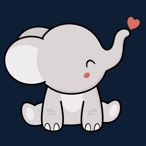 Elephant Is Cute Kawaii And Adorable Cute Elephant Drawing Elephant
