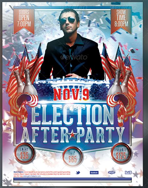 Election After Party Political Flyer Template Seraphimchris Graphic