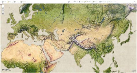 Vintage Shaded Relief Basemap