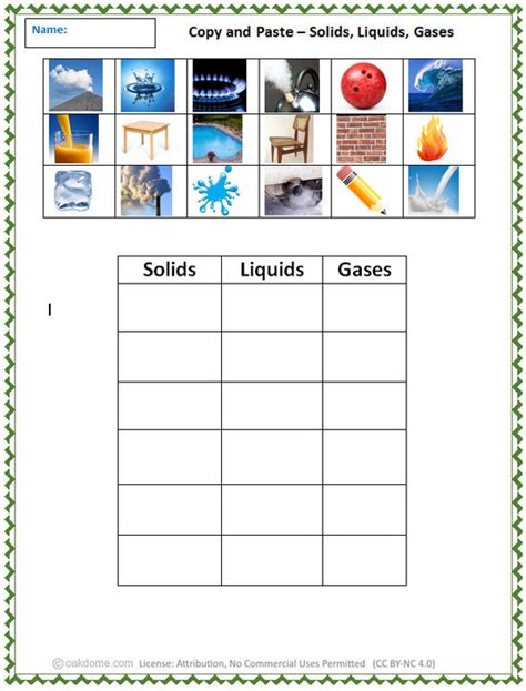 Copy And Paste Solids Liquids Gases K 5 Technology Lab