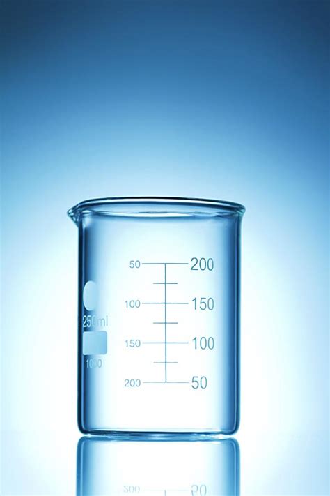 Empty Beaker Isolated On White Chemistry Laboratory Glassware