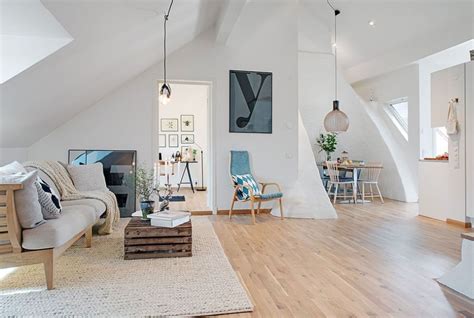 Chic Swedish Loft Promises Lovely Terrace Views Cozy Apartment Decor