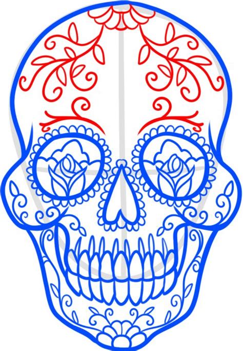 How To Draw A Day Of The Dead Skull Step By Step Drawing Guide By