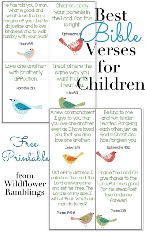 10 Best Bible Verses For Children Free Printable Wildflower Ramblings