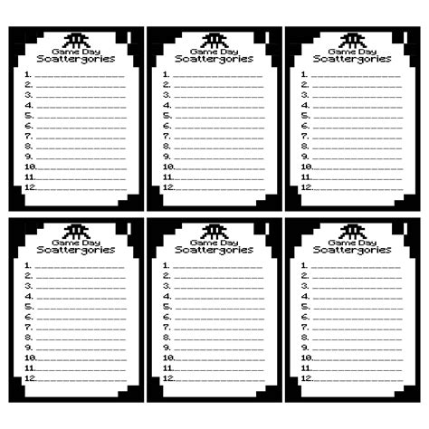 6 Best Images Of Blank Scattergories Answer Sheets Printable Free Images