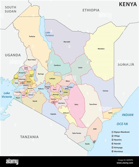 Large Detailed Administrative Divisions Map Of Kenya