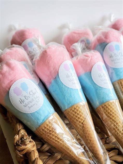 Cotton Candy Cones Cotton Candy Ice Cream Cone Gender Reveal Etsy