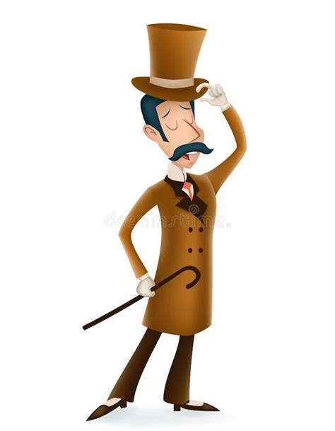 Gentleman Victorian Business Cartoon Character Icon English 3d Isolated
