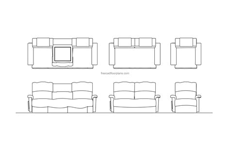 Classic Recliners Free Cad Floor Plans