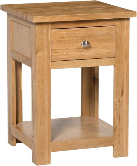 Hallowood Waverly 1 Drawer Small Side Table In Light Oak Finish Solid