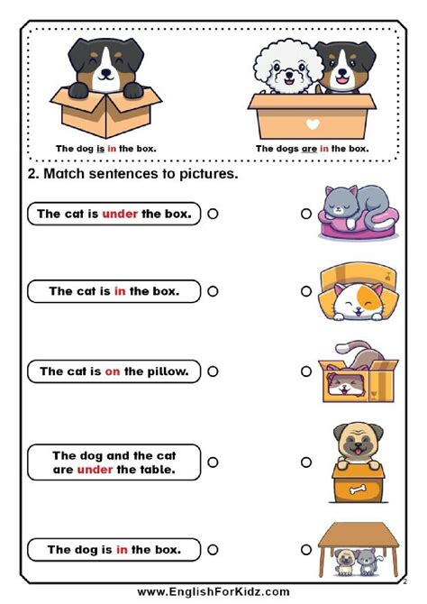 Esl Printable Worksheet Prepositions Of Place Grade 1