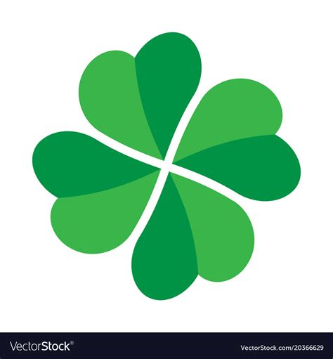 Shamrock Green Four Leaf Clover Icon Good Luck Vector Image