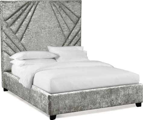 Kiera Queen Upholstered Gem Bed Cement American Signature Furniture