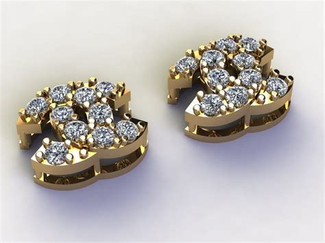3D channel earring for women jewelry | CGTrader