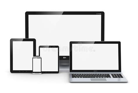 Realistic Mobile Computer Devices Laptop Monitor S Stock Vector