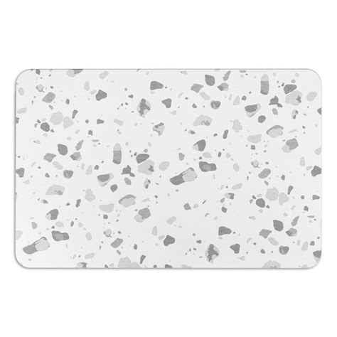 Bathw Greyterrazzo Grey Terrazzo White Stone Bath Mat Non Slip By