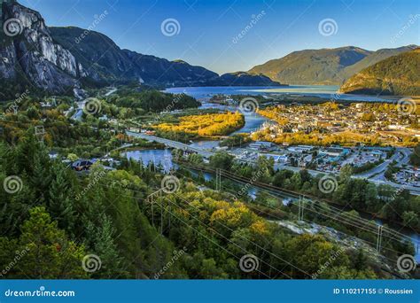 View Of Squamish Town In British Columbia Canada Stock Image Image