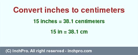 15 Inches In Cm Convert 15 Inches To Centimeters