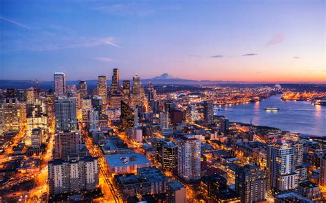 1920x1200 Seattle Skyline At Night View 4k 1080p Resolution Hd 4k