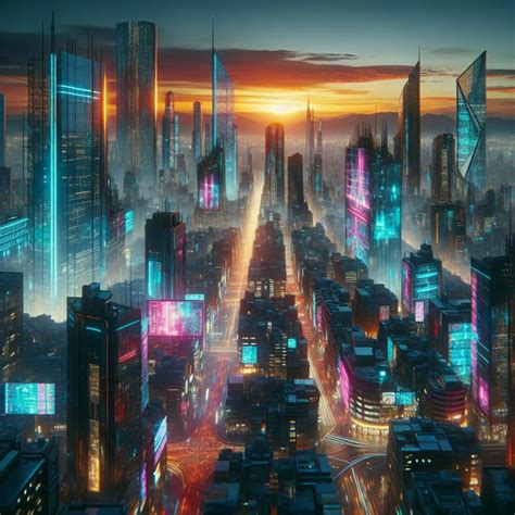 Neon Cyberpunk Cityscape Futuristic Urban Hustle And Bustle Ai Art