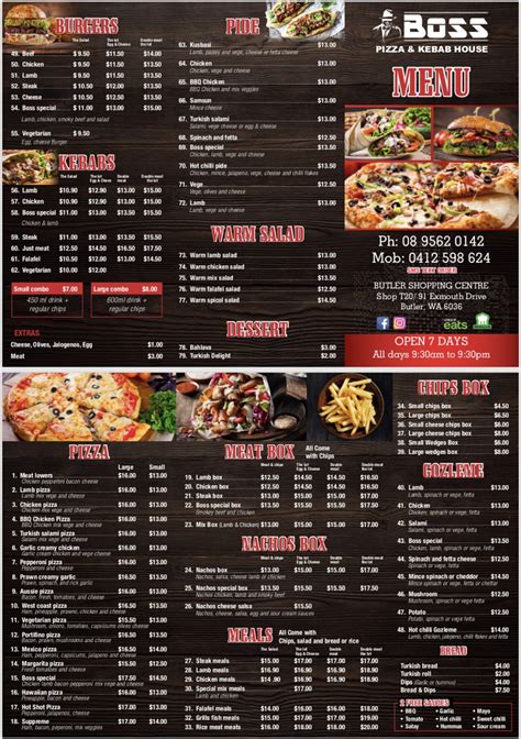 Kebab is a common name for various skewered meat dishes from turkey. Boss Pizza & Kebab House - Restaurant | 91 Exmouth Dr ...