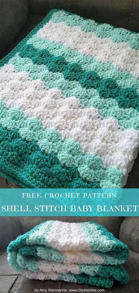 Shell Stitch Baby Blanket Free Crochet Pattern Styles Idea