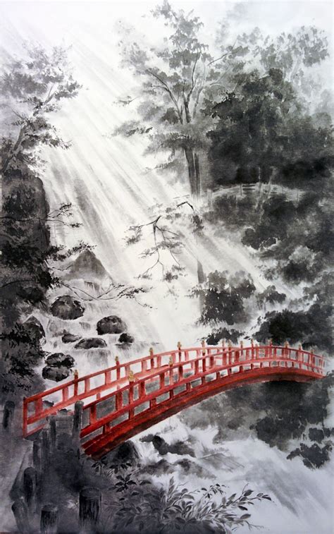 Fudo Waterfall Hachimantai By Julia Gunina Waterfall Art Waterfall