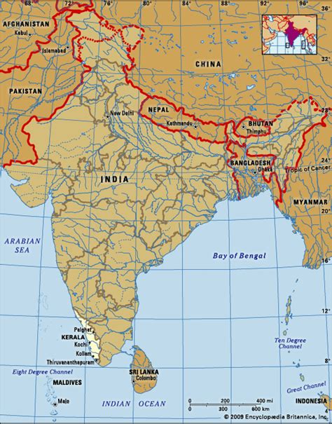 All the distances shown are in kilometer. Kerala: location -- Kids Encyclopedia | Children's Homework Help | Kids Online Dictionary ...