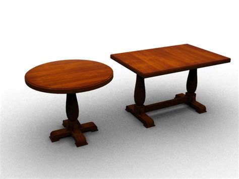 Wooden Coffee Table And Tea Table Set 3d Model 3dsmax Files Free