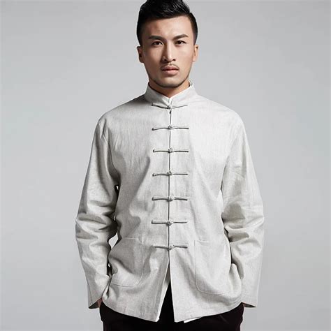 New Fashionable Men Long Sleeve Kung Fu Shirt Tops Classic Chinese