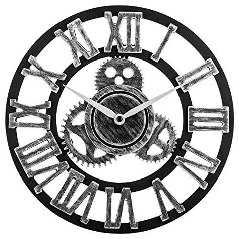Oldtown Clocks 12 Inch Noiseless Silent Gear Wall Clock Large 3d