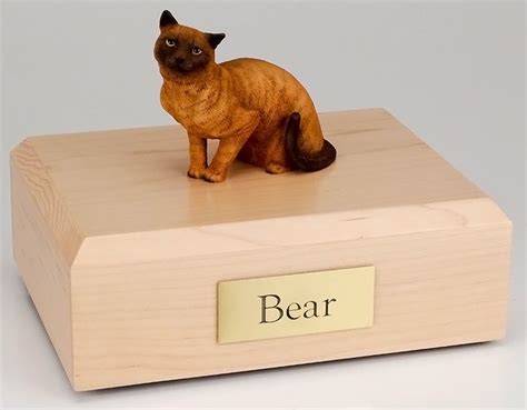 Buy customized, unique & personalised cat cremation if the cat had been a favorite with all the family members then choose cat figurine urns that are shaped like cats. Burmese/Himalayan cat cremation figurine urn w/wooden ...