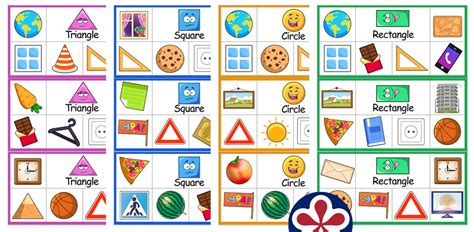 Things shaped like a circle. Free Printable Everyday Objects Shape-Matching Activity ...