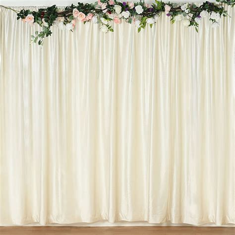 Efavormart 8ft H X 8ft W Premium Ivory Velvet Backdrop Curtain Panel