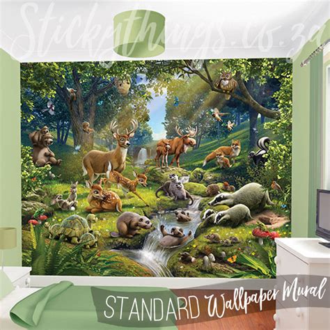 Animals Of The Forest Mural Cute Forest Animals Woodland