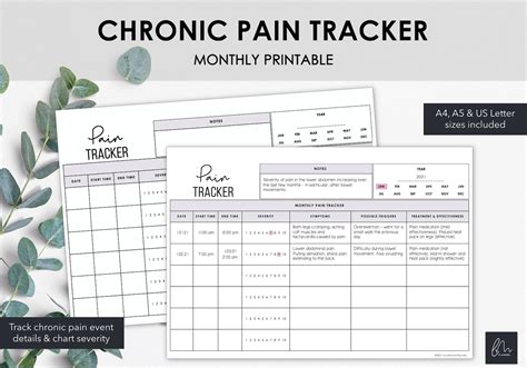 Pain Tracker Printable