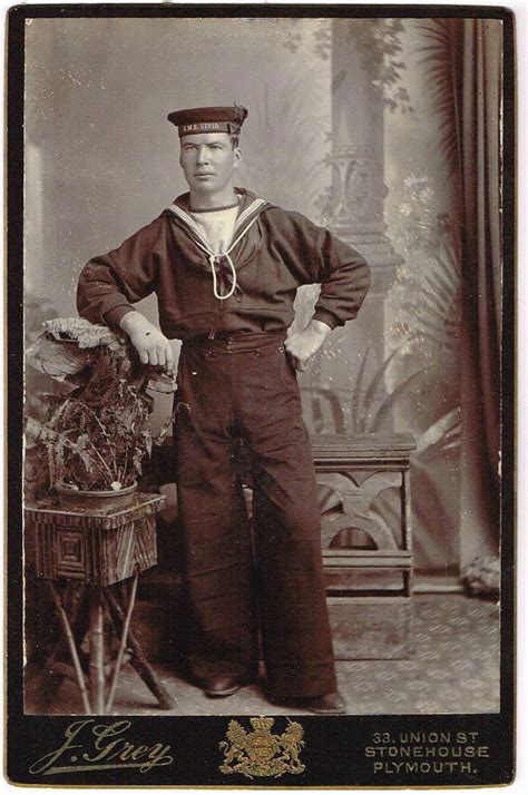 rating hms vivid 1880s with jumper still tucked in and ring creases in bells royal navy