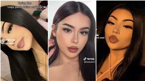trying the latina makeup tutorial tiktok compilation youtube