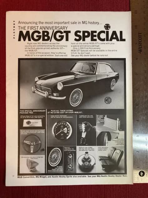 Mg Austin Healey Mgb Gt Special Sports Car Print Ad Great To Frame Picclick