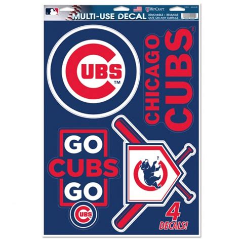 Chicago Cubs Set Of 4 Ultra Decals At Sticker Shoppe