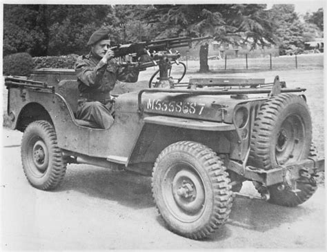 M5558687 Airborne Jeep With Vickers K Wwii Vehicles Army Vehicles Jeep