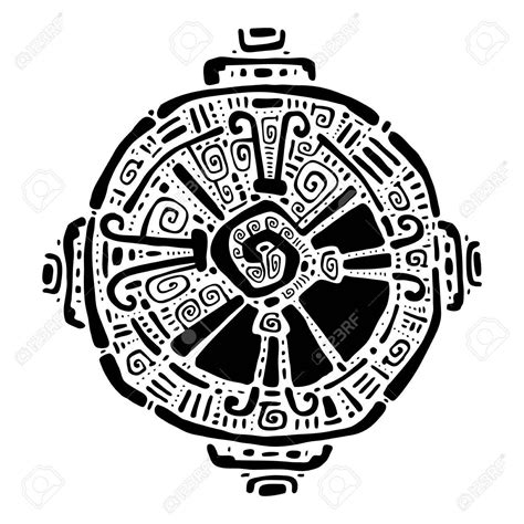 Hunab Ku Mayan Symbol Hand Drawn Detailed Pattern Stock Vector 42793707