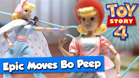 Epic Moves Bo Peep Action Doll Review Unboxing And Stop Motion New Toy Story 4 Toys Youtube