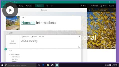 Building Presentations In Sway Windows 10 Sway Windows 10 Beginner