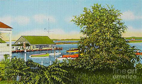 The Edgartown Harbor And Yacht Club On Marthas Vineyard Ma C1910