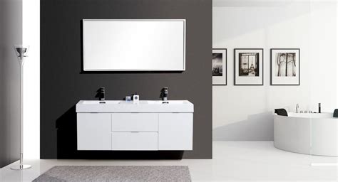 Read customer reviews and common questions and answers for wrought studio part #: Bliss 59" High Gloss White Wall Mount Bathroom Vanity ...