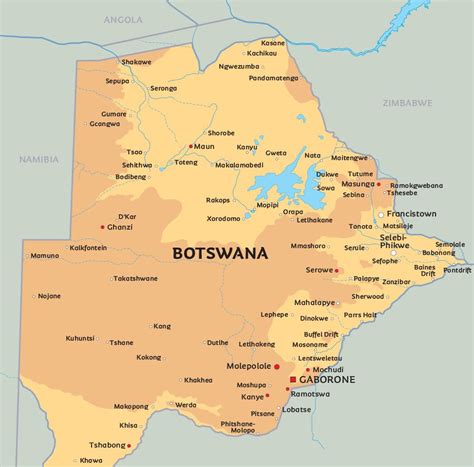 Recommendation for seychellene usage levels up to: Kart Botswana: Se hovedstaden Gabarone eller Botswanas ...