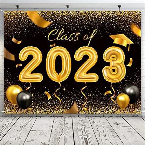 Graduation Backdrop 2023 And Gold Graduation Prom 2023 Party 8x6ft