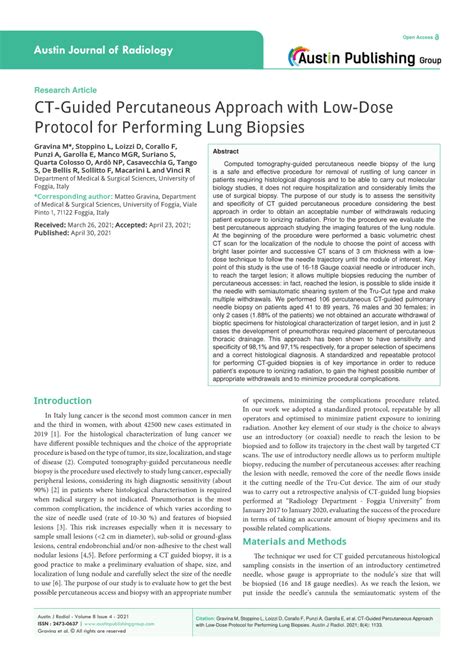 Pdf Ct Guided Percutaneous Approach With Low Dose Protocol For