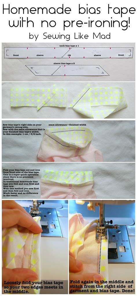 Sew Homemade Bias Tape The Easy Way And With No Pre Ironing Sewing